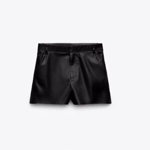 Black Faux Leather Shorts, Zara, Size XS, NWOT